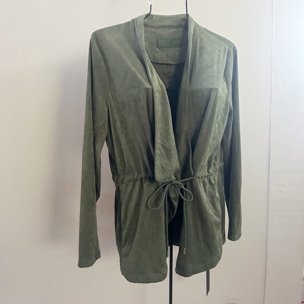 Blank NYC green faux suede jacket new‎ with tags